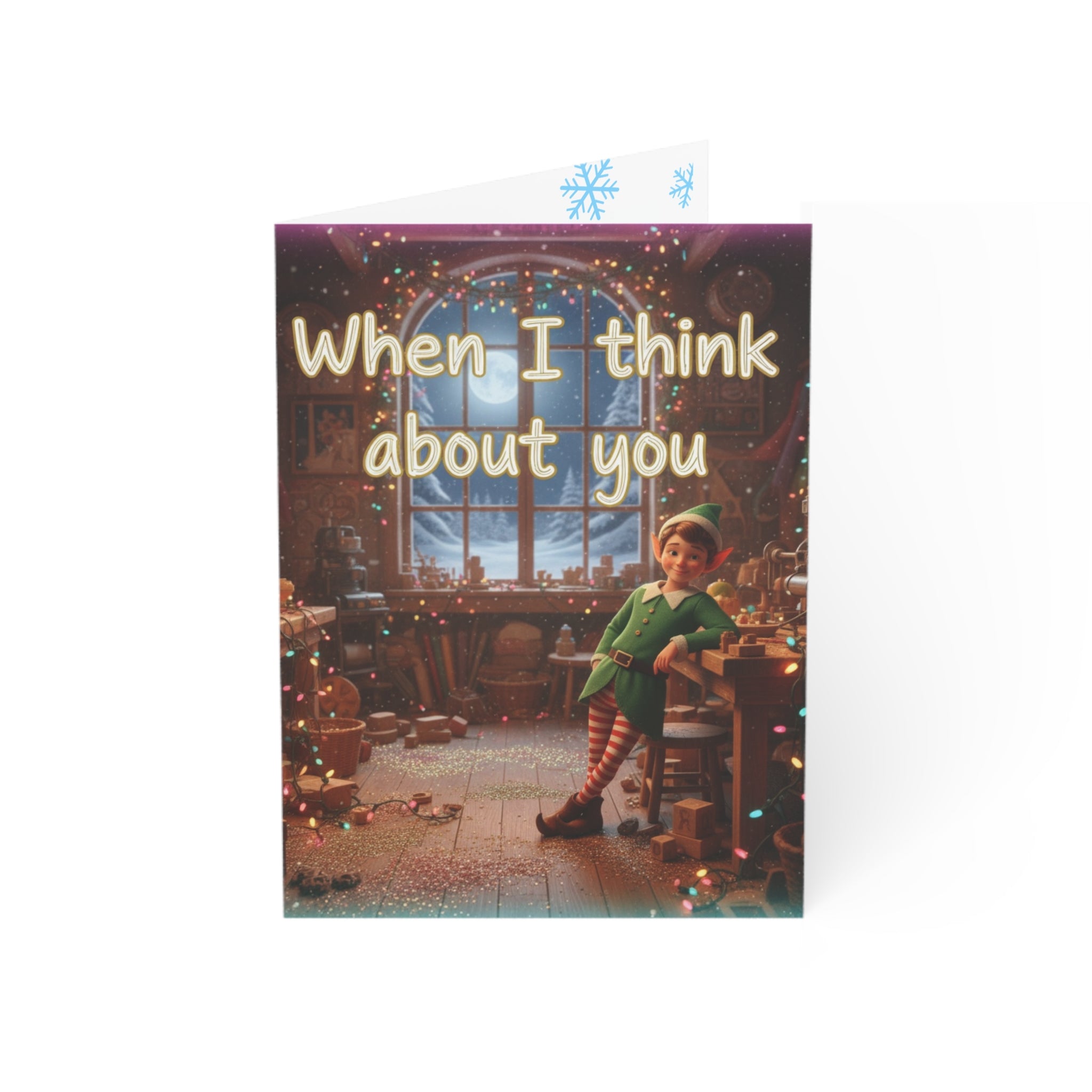 When I Think About You – Sarcastic Elf Christmas Card