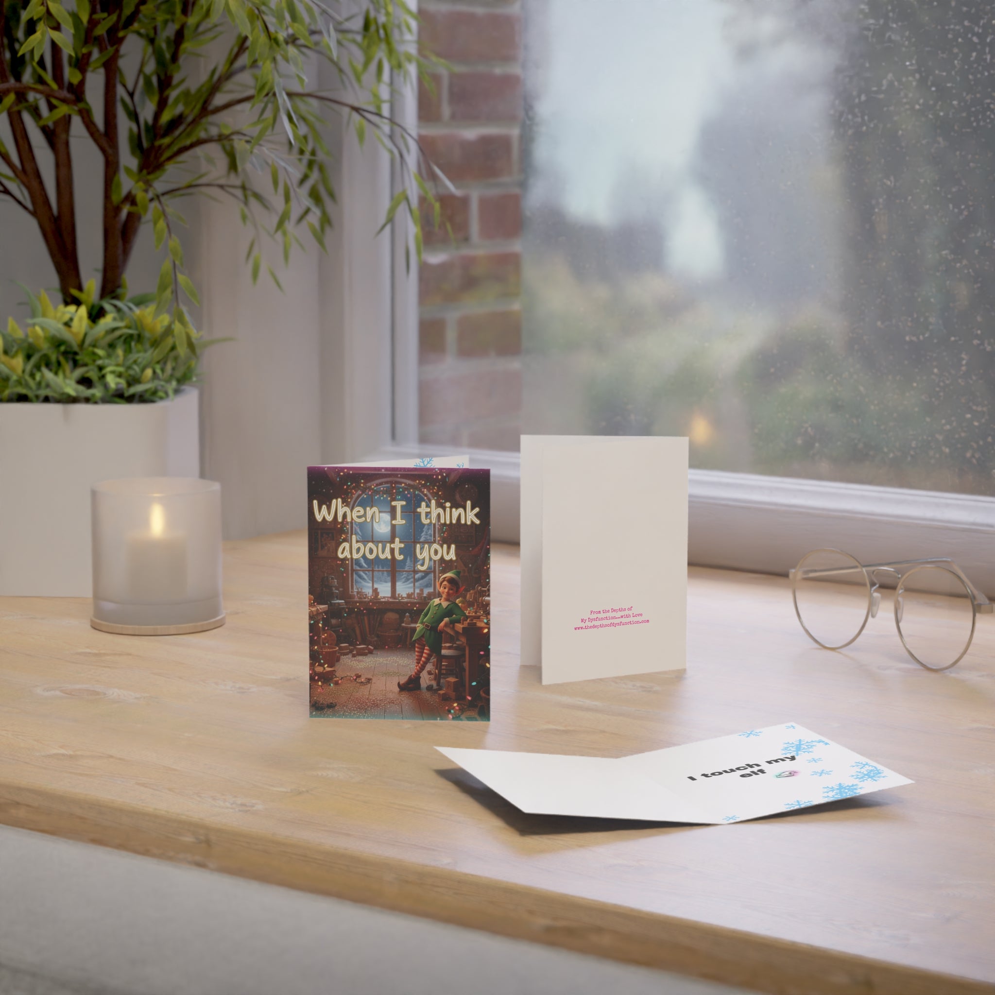 When I Think About You – Sarcastic Elf Christmas Card