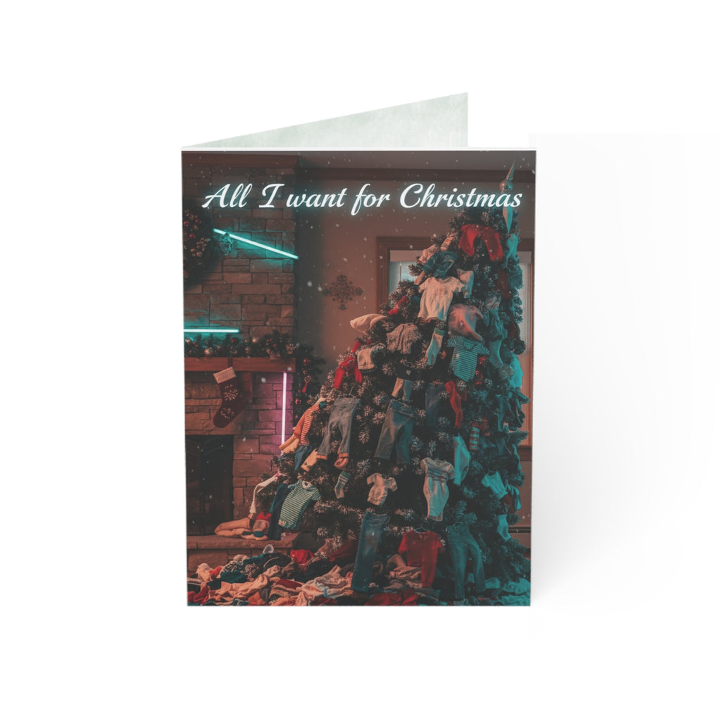 Funny Christmas Card – “All I Want for Christmas Is for the Laundry to Fold Itself” (Shipped Greeting Card)