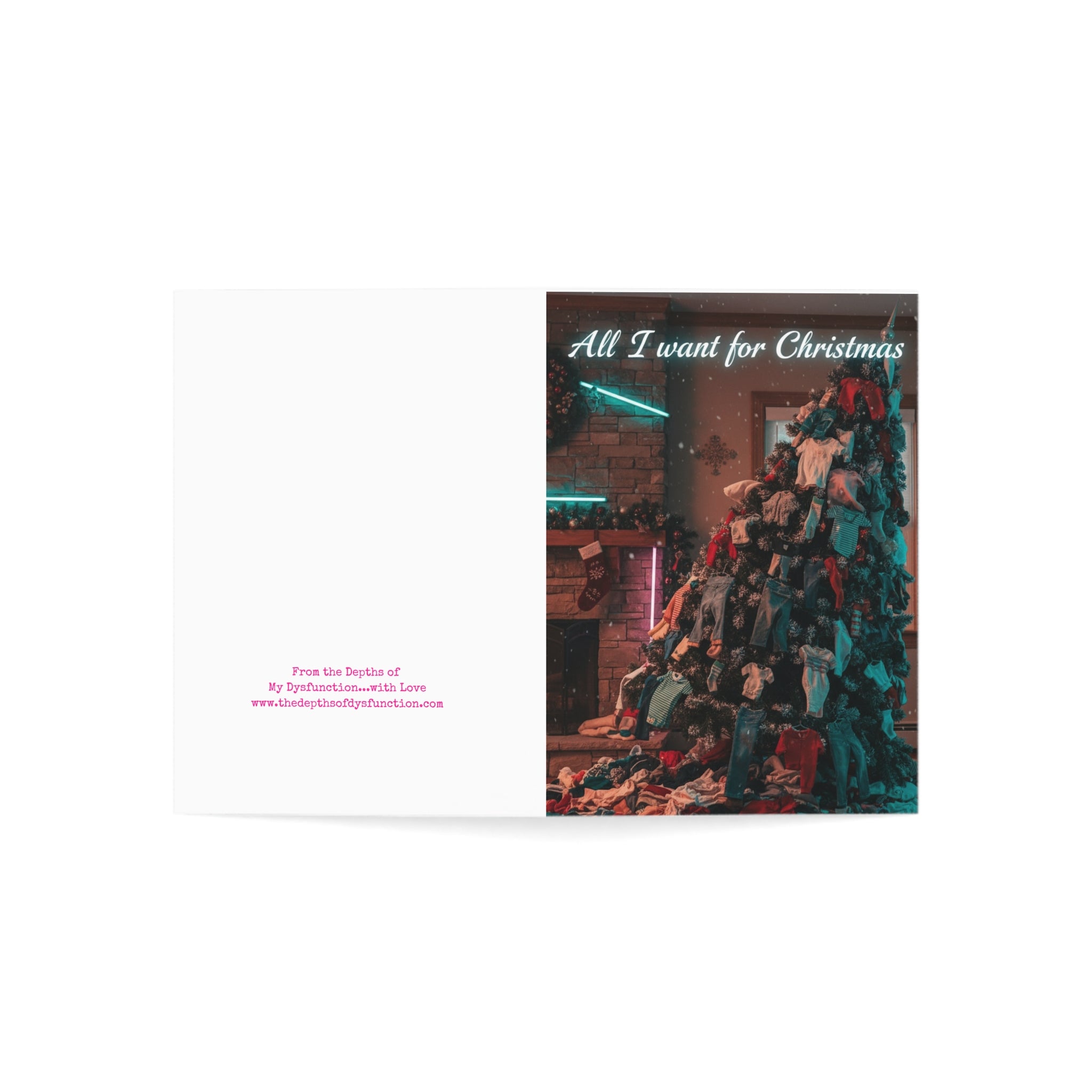 Funny Christmas Card – “All I Want for Christmas Is for the Laundry to Fold Itself” (Shipped Greeting Card)