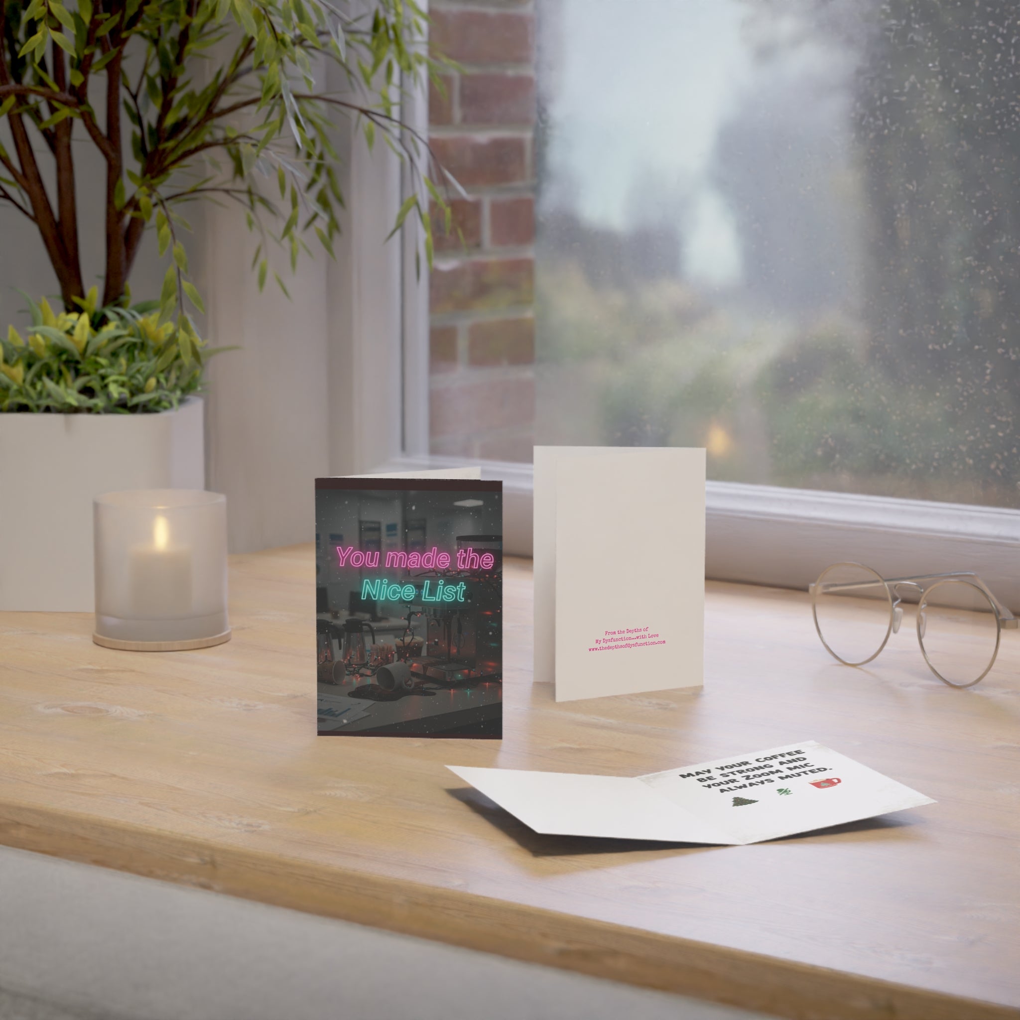 You Made the Nice List” — Office Christmas Card for the Over-Caffeinated