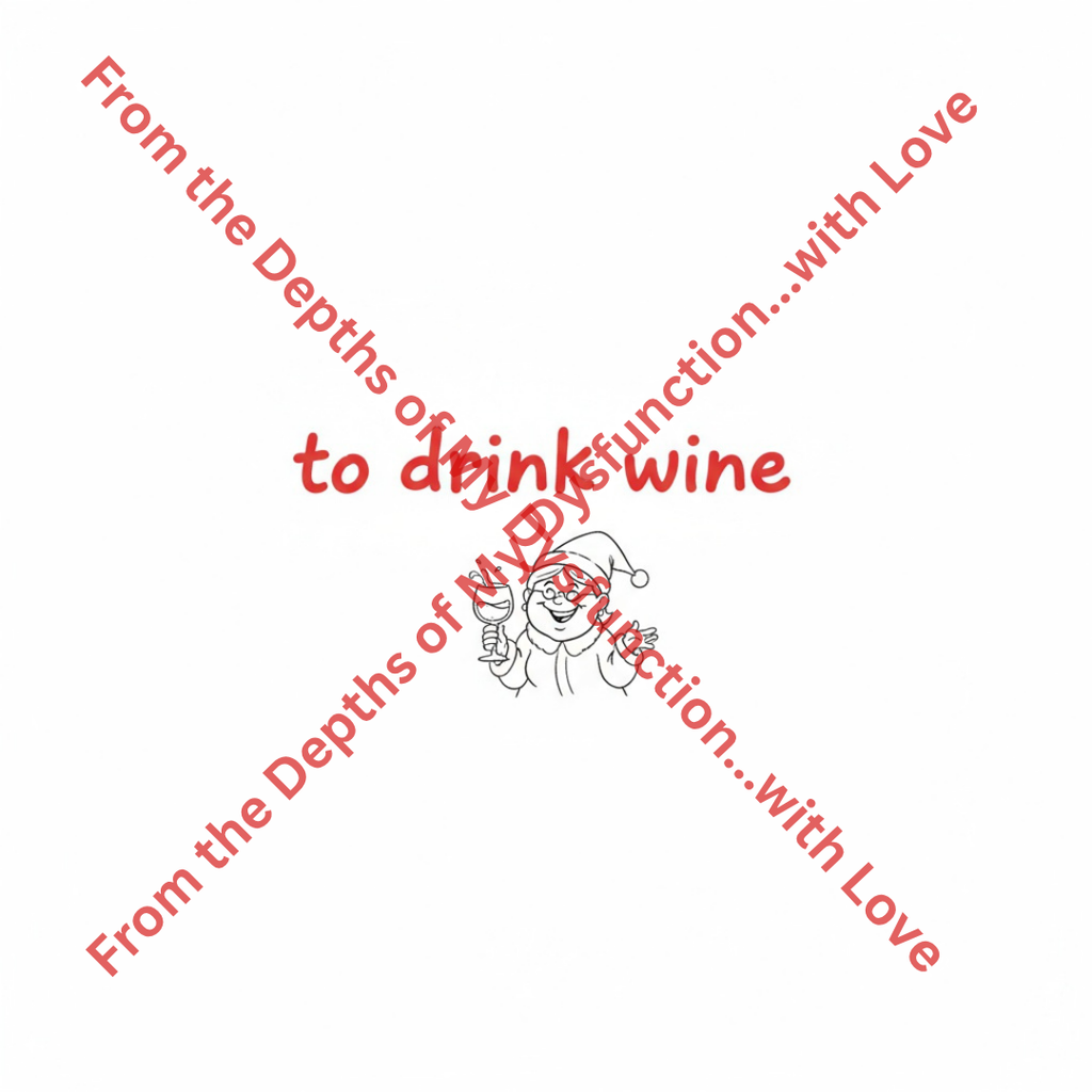 Funny Adult Christmas Card – “’Tis the Season to Drink Wine” (Digital Download)