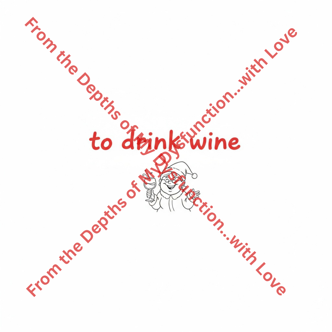 Funny Adult Christmas Card – “’Tis the Season to Drink Wine” (Digital Download)